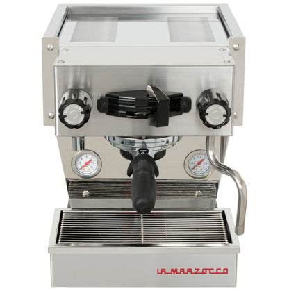 La Marzocco Linea Micra in brushed in der Frontansicht