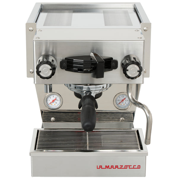La Marzocco Linea Micra in brushed in der Frontansicht