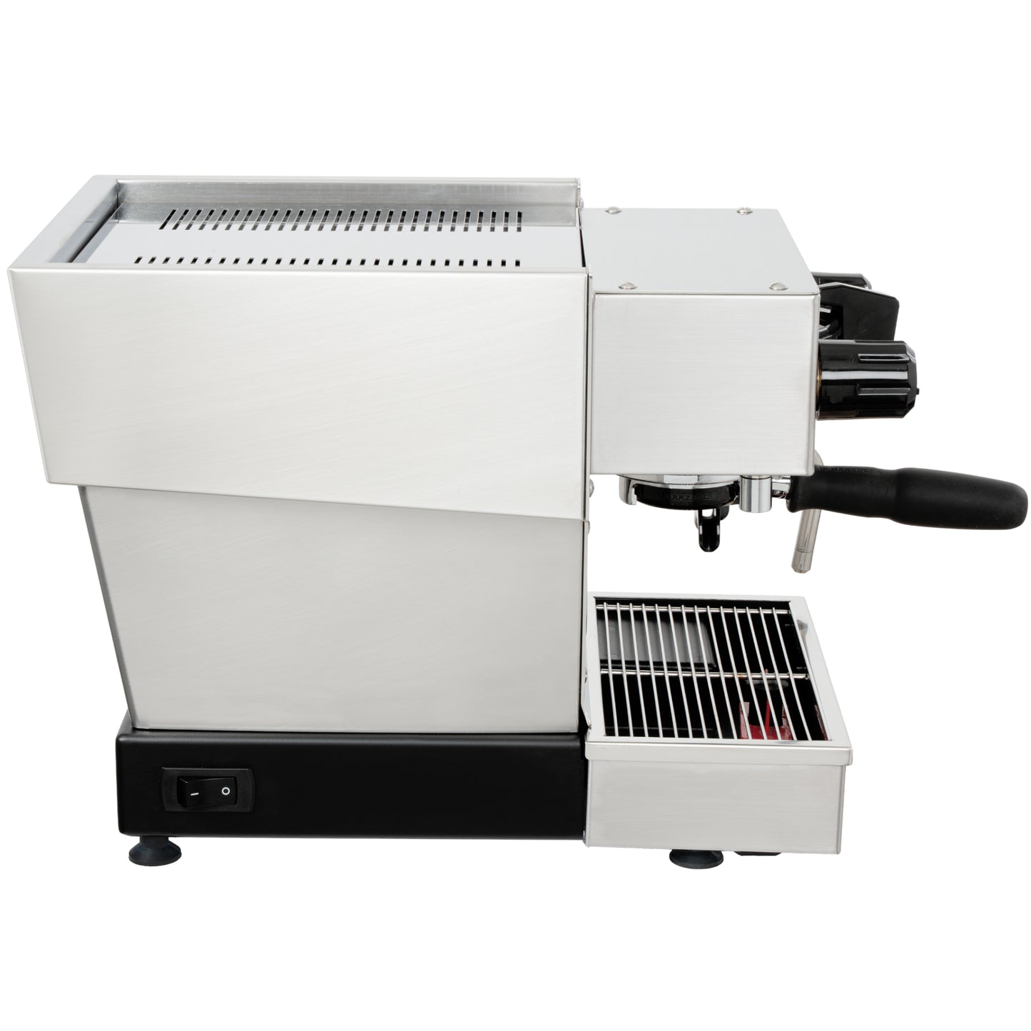 La Marzocco Linea Micra in edelstahl in Seitenansicht rechts