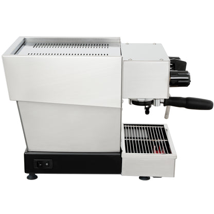 La Marzocco Linea Micra in edelstahl in Seitenansicht rechts