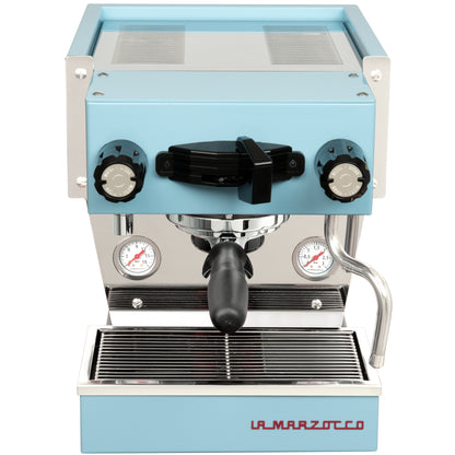 La Marzocco Linea Micra in hellblau in der Frontansicht