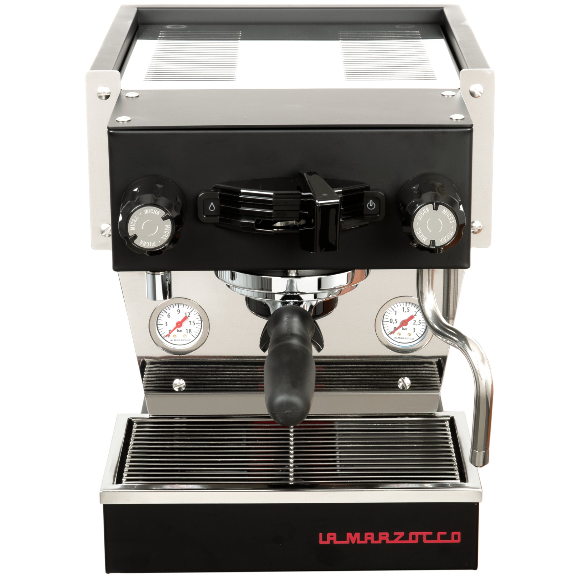 La Marzocco Linea Micra in schwarz in der Frontansicht