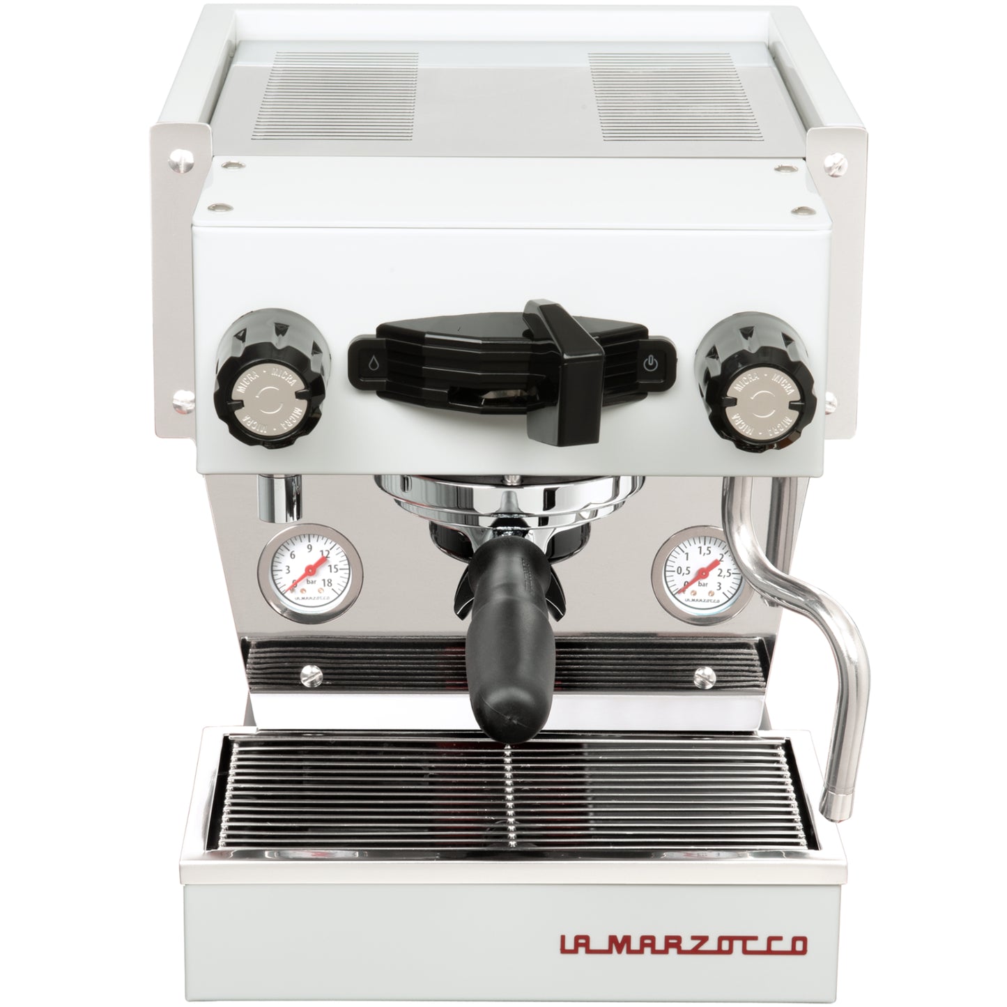 La Marzocco Linea Micra in weiss in der Frontansicht