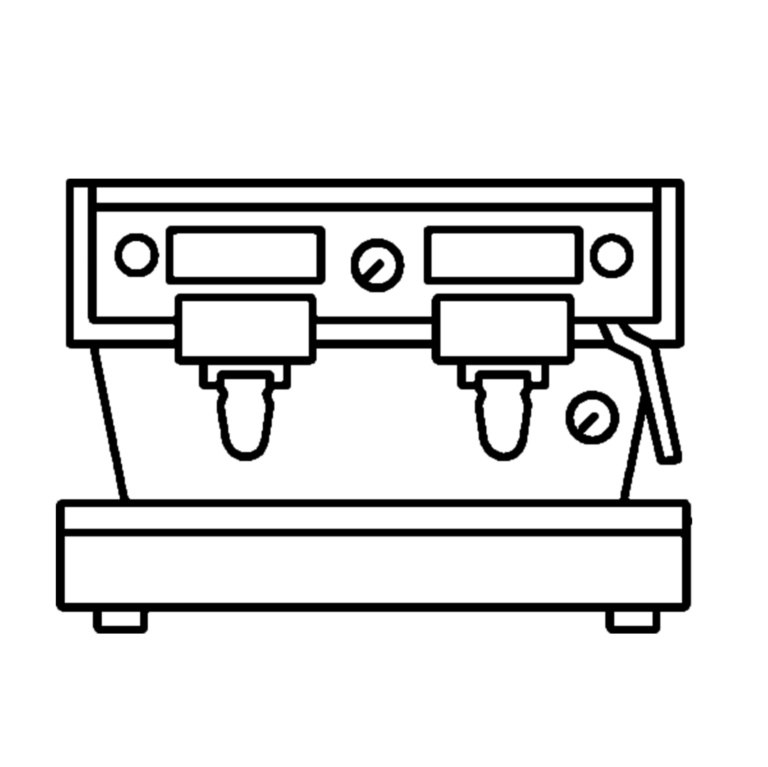 Icon zweigruppige Siebträgermaschine 2D Illustration La Marzocco